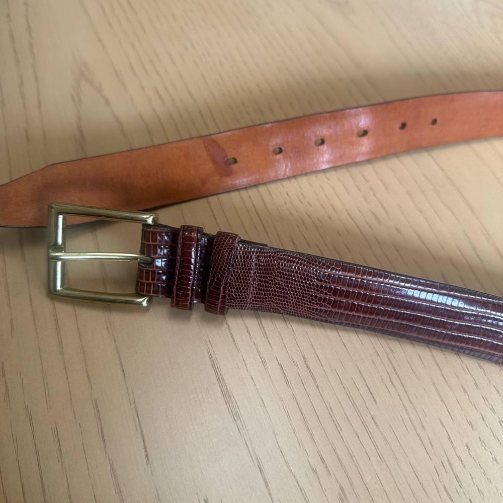 Brooks Brothers Men’s Brown Leather Belt With Solid Brass Buckle Size 38 0316 - Picture 8 of 8